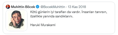 Muhittin Böcek'ten imalı paylaşım:  'İnsanları tanırsın, özellikle yanında sandıklarını'